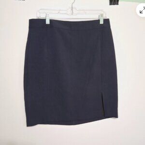 Banana Republic‎ Womens Navy Skirt Size 10 Lined Back Slit Office Wear NWT E19